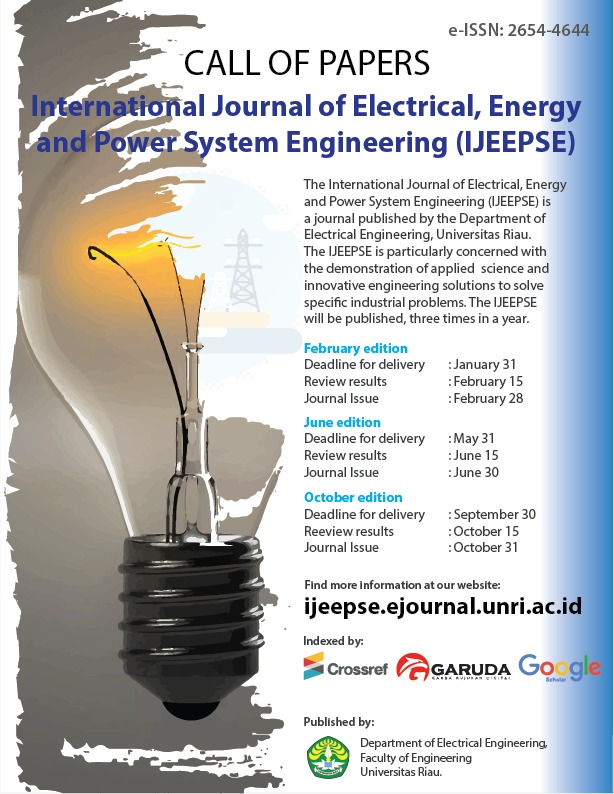 Call for Paper International Journal of Electrical, Energy and Power System Engineering (IJEEPSE)